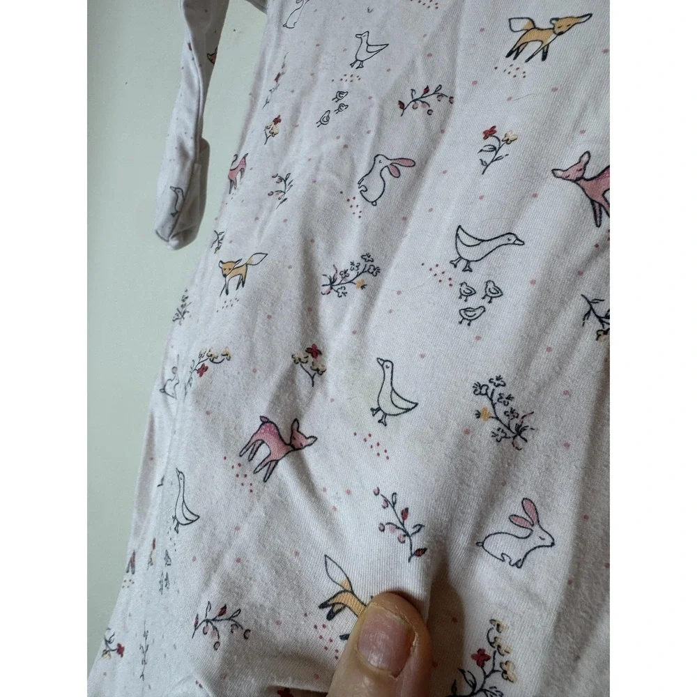 Magnetic Me Footie Pajamas Baby Girls Newborn Pink Animal One Piece Coverall